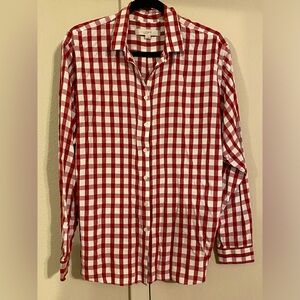 Red & White Plaid Button Up Shirt